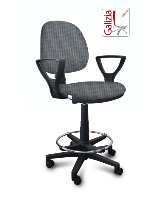 S322 SGABELLO ALTO CON SCHIENALE, BRACCIOLI E POGGIAPIEDI