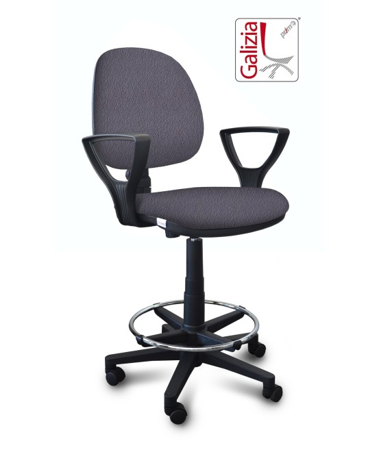 S322 SGABELLO ALTO CON SCHIENALE, BRACCIOLI E POGGIAPIEDI