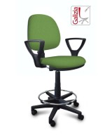 S322 SGABELLO ALTO CON SCHIENALE, BRACCIOLI E POGGIAPIEDI