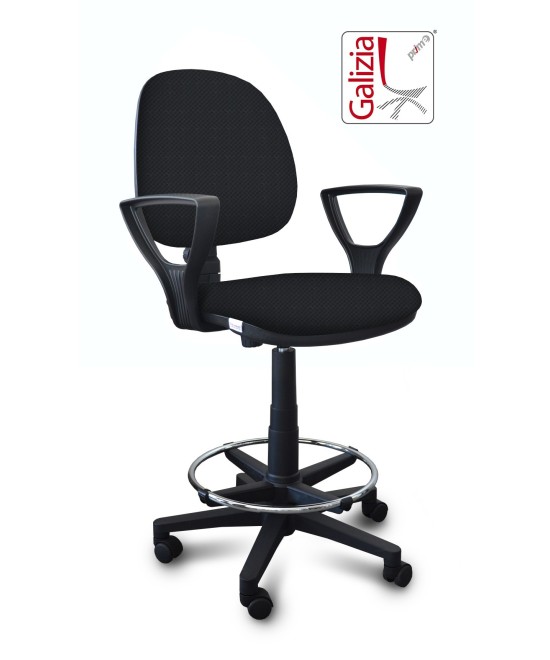 S322 SGABELLO ALTO CON SCHIENALE, BRACCIOLI E POGGIAPIEDI