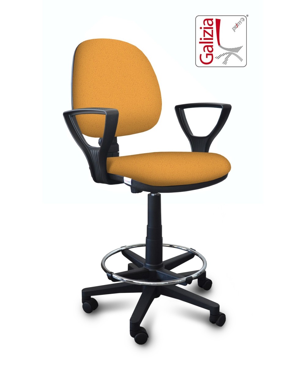 S322 SGABELLO ALTO CON SCHIENALE, BRACCIOLI E POGGIAPIEDI