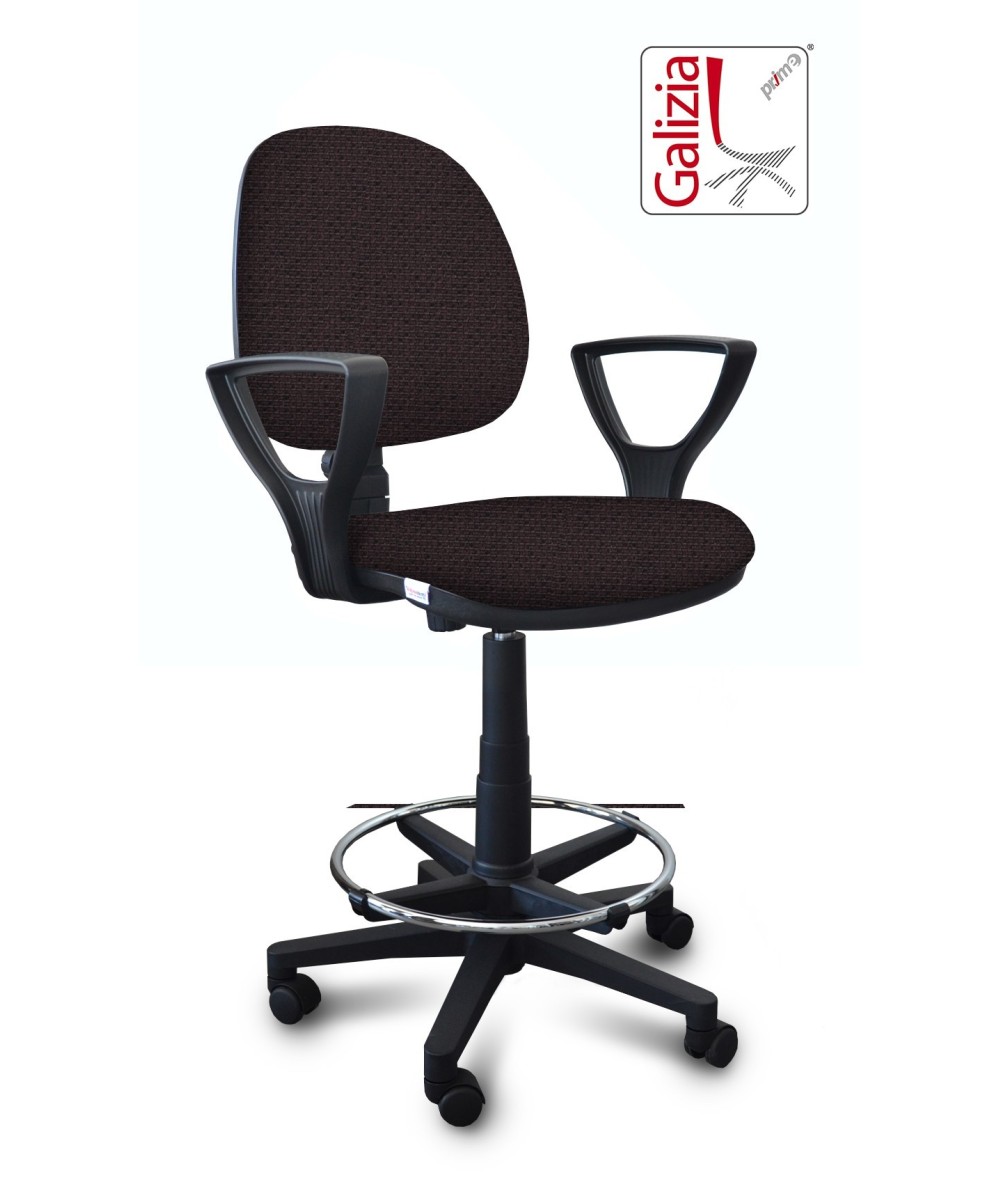 S322 SGABELLO ALTO CON SCHIENALE, BRACCIOLI E POGGIAPIEDI