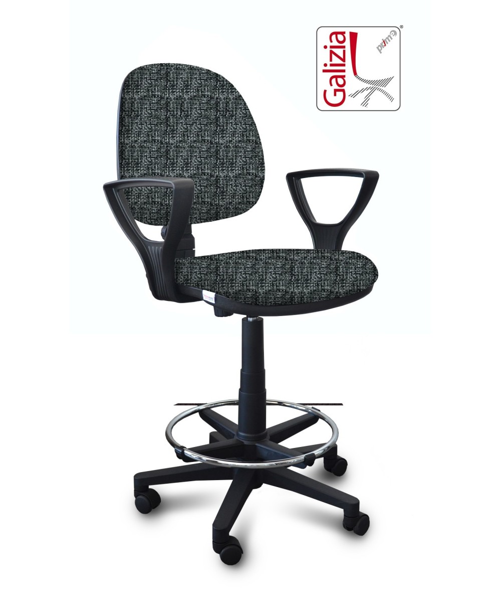 S322 SGABELLO ALTO CON SCHIENALE, BRACCIOLI E POGGIAPIEDI