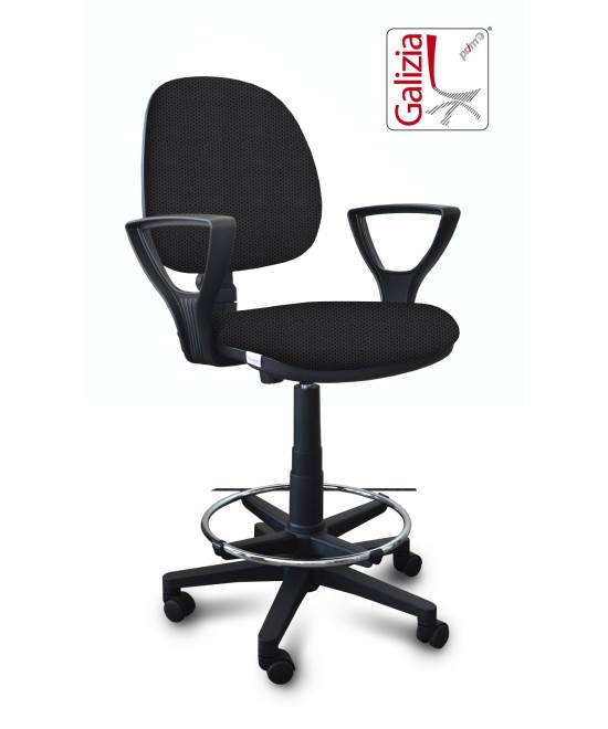 S322 SGABELLO ALTO CON SCHIENALE, BRACCIOLI E POGGIAPIEDI