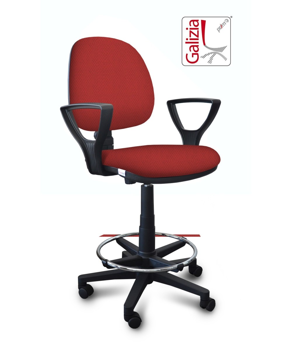 S322 SGABELLO ALTO CON SCHIENALE, BRACCIOLI E POGGIAPIEDI