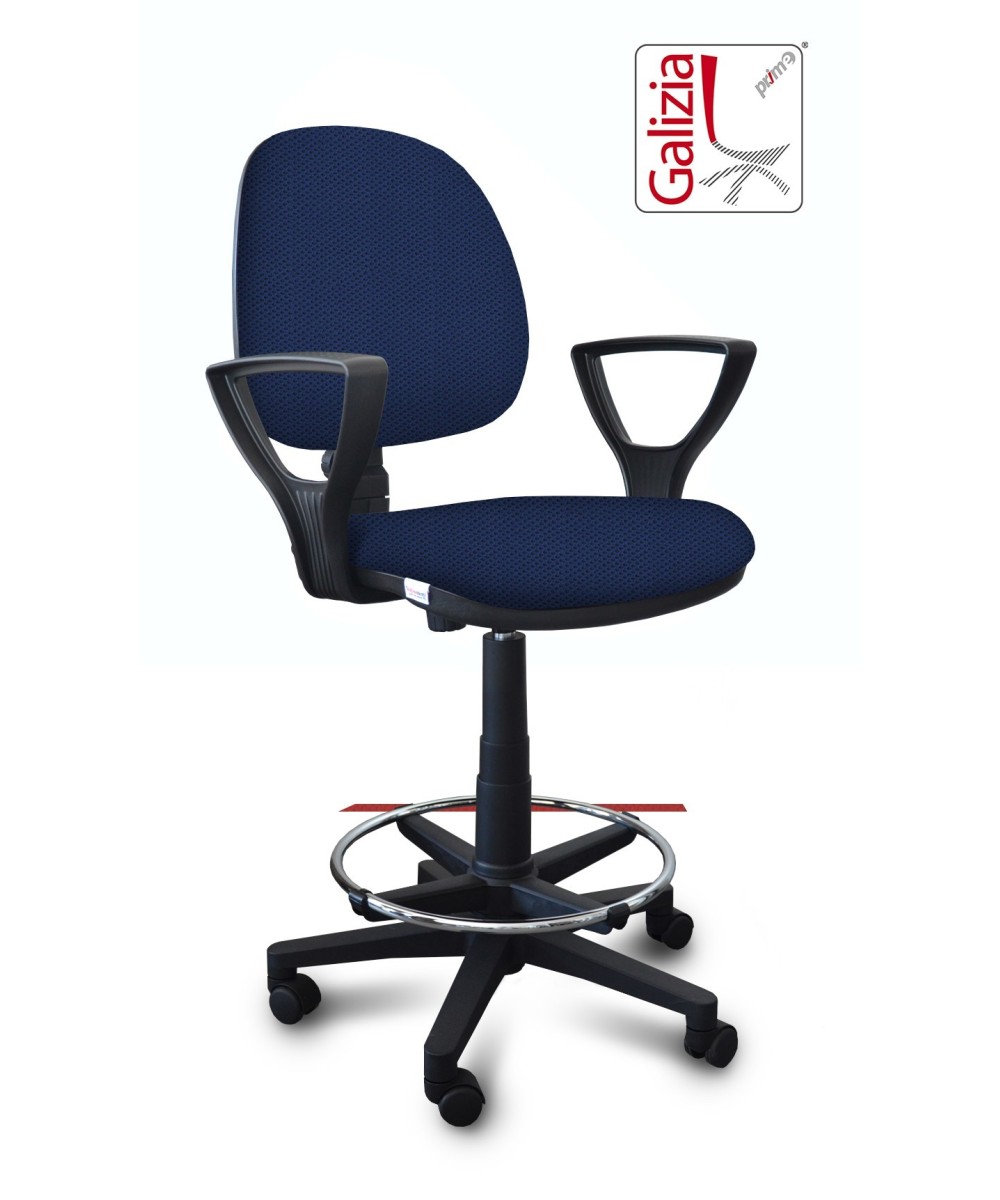 S322 SGABELLO ALTO CON SCHIENALE, BRACCIOLI E POGGIAPIEDI