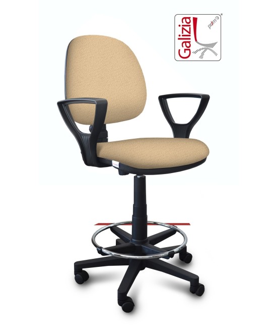 S322 SGABELLO ALTO CON SCHIENALE, BRACCIOLI E POGGIAPIEDI