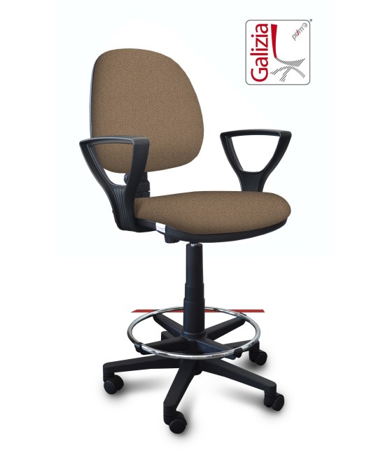 S322 SGABELLO ALTO CON SCHIENALE, BRACCIOLI E POGGIAPIEDI