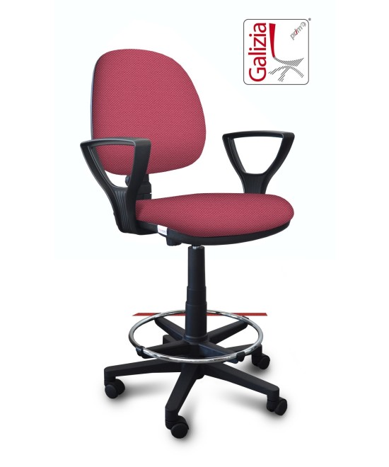 S322 SGABELLO ALTO CON SCHIENALE, BRACCIOLI E POGGIAPIEDI